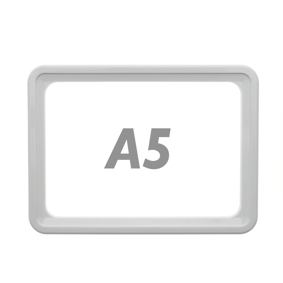 Quadro per cartelli, manifesti e segnaletica bianco de la dimensione A5 218x155mm