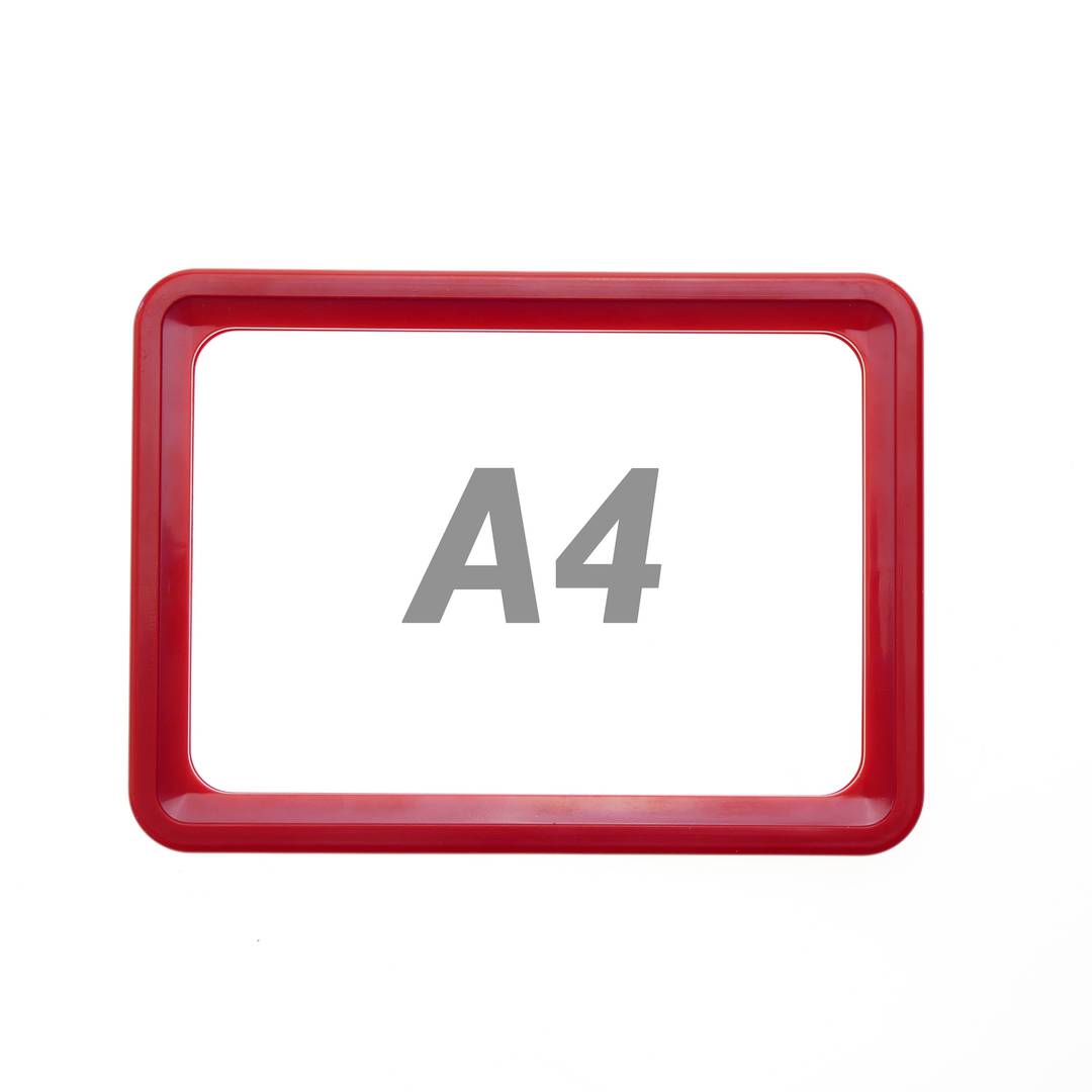 Marco porta anuncios Durable magnetico Din A4 dorso adhesivo removible para  informacion 4869-03 , rojo