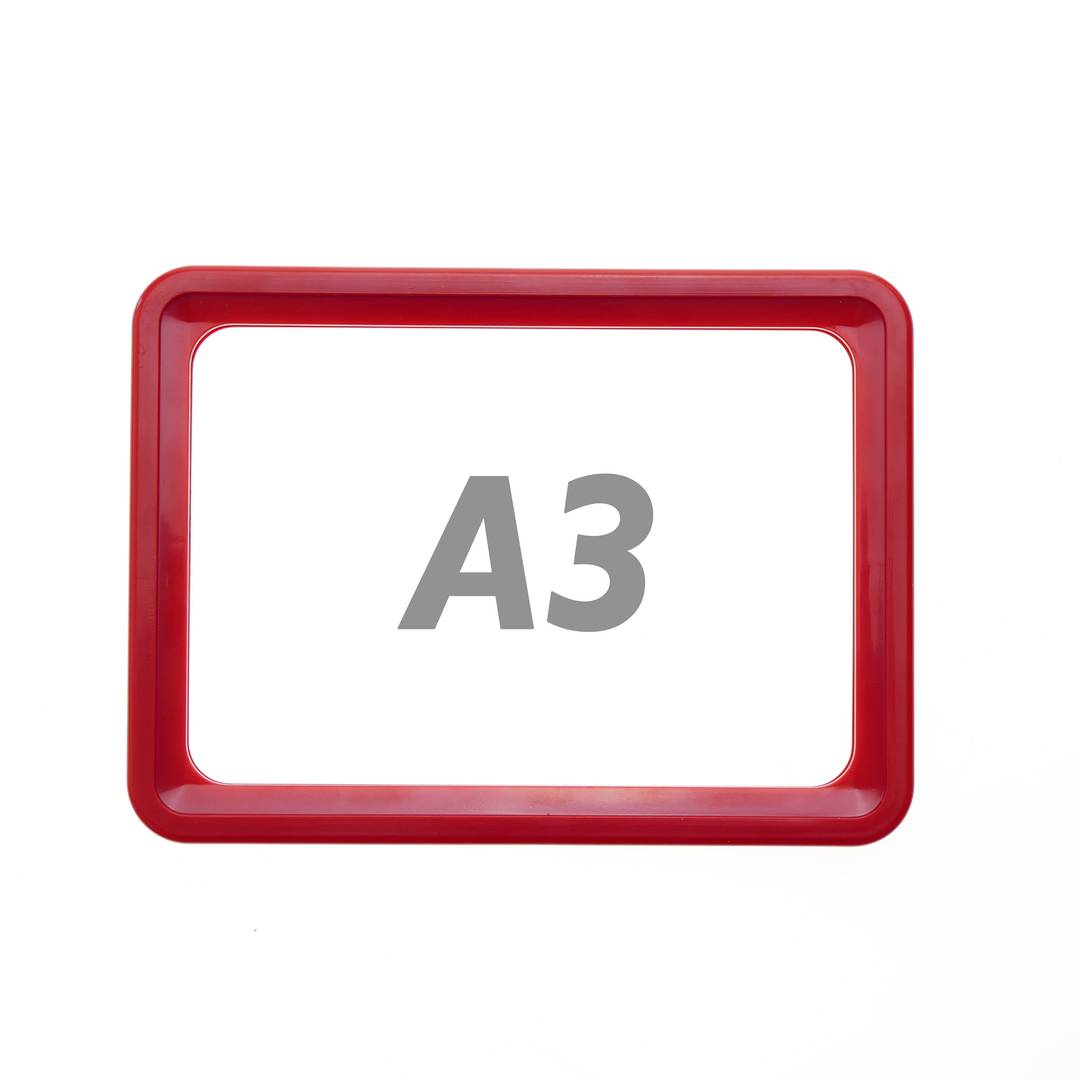 Cadre pour les signes, le marquage et des affiches, couleur rouge A3 taille 427x304mm