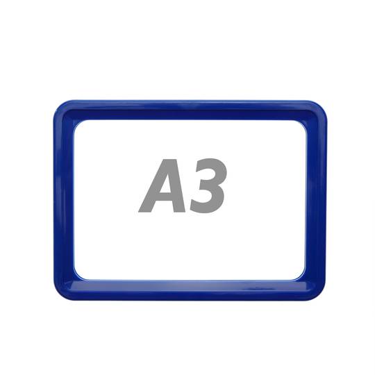 Cadre pour les signes, le marquage et des affiches, couleur bleu A3 taille 427x304mm
