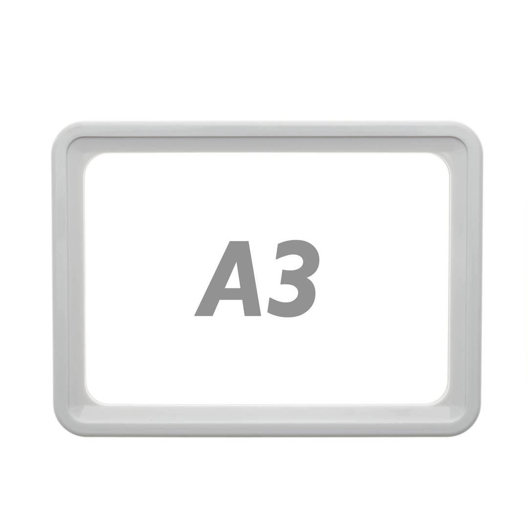 Quadro per cartelli, manifesti e segnaletica bianco de la dimensione A3 427x304mm
