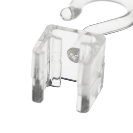 Ganxo per penjar cartells amb marc de plàstic de fixació superior