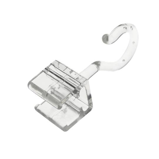 Ganxo per penjar cartells amb marc de plàstic de fixació superior