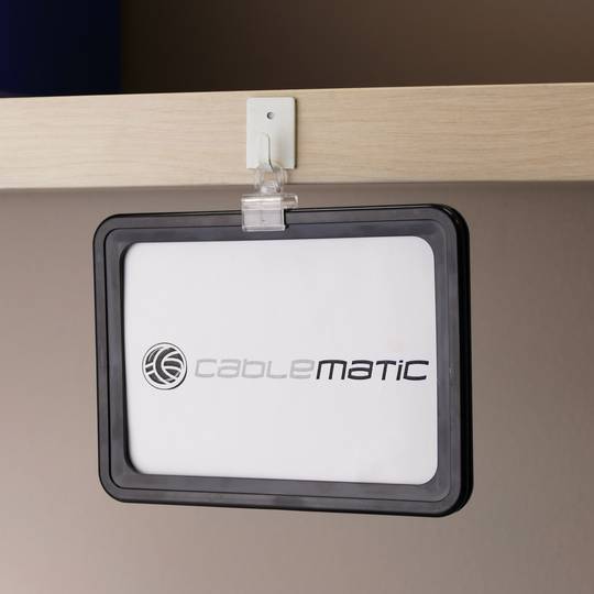 Hanging hook to set on the top for posters with plastic frame