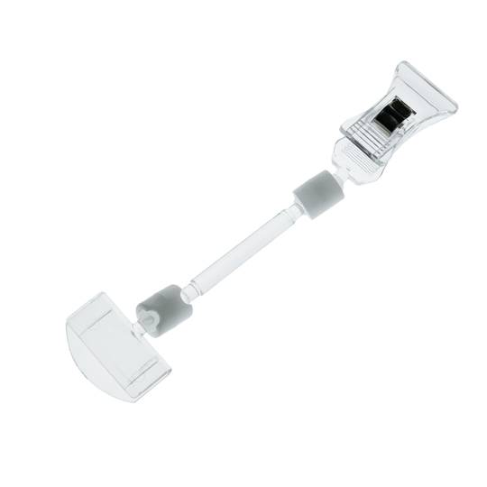 Suport de metacrilat per a un cartell o anunci tipus pinça 50mm