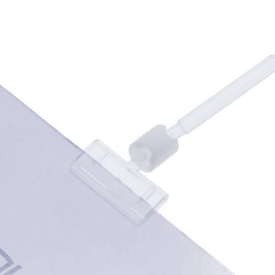 Suport de metacrilat per a un cartell o anunci tipus pinça 50mm