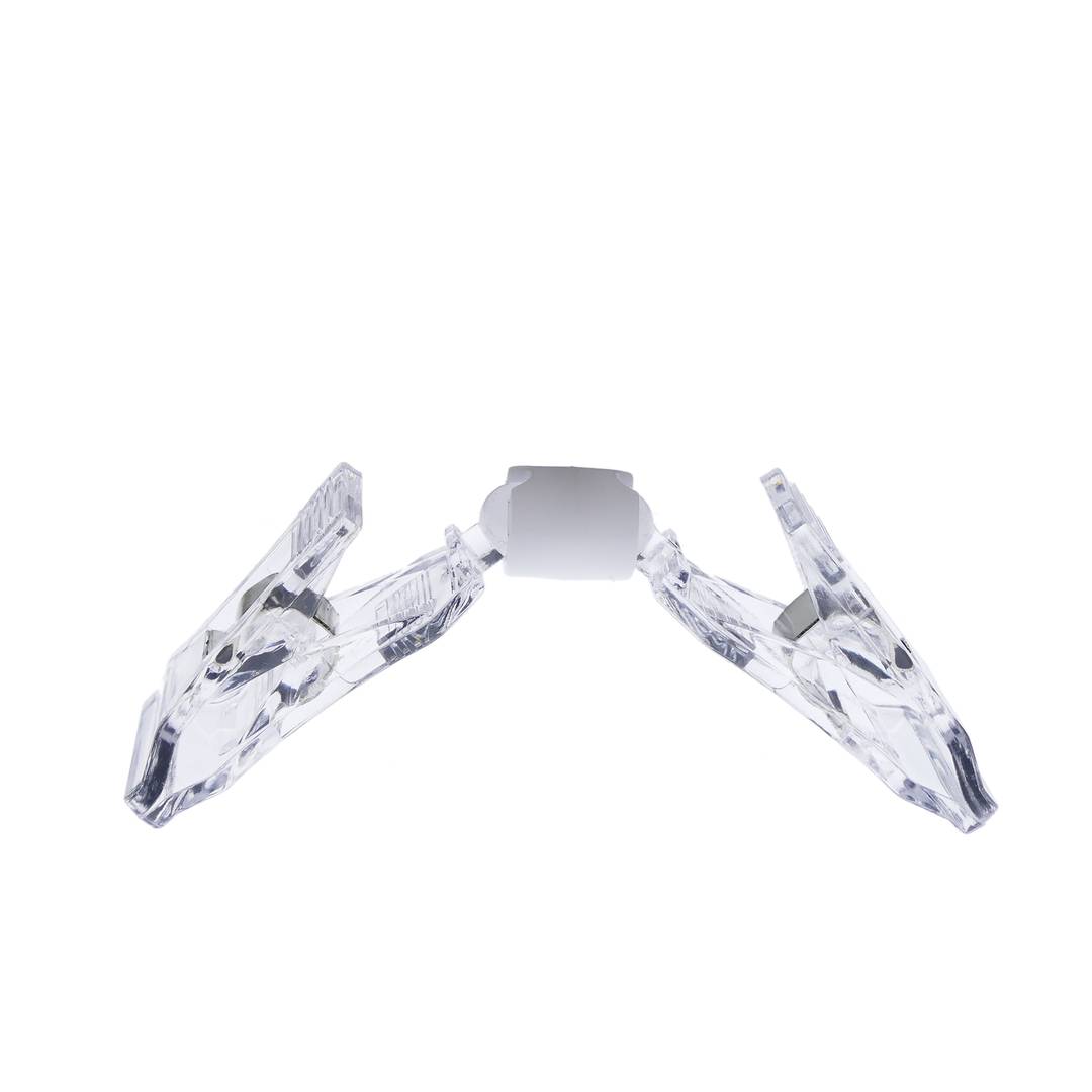 Soporte de cartel de metacrilato tipo pinza pequeña doble articulado