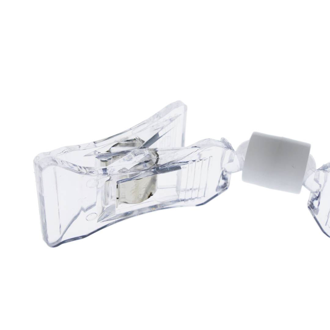 Soporte de cartel de metacrilato tipo pinza pequeña doble articulado