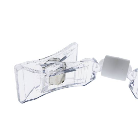 Soporte de cartel de metacrilato tipo pinza pequeña doble articulado