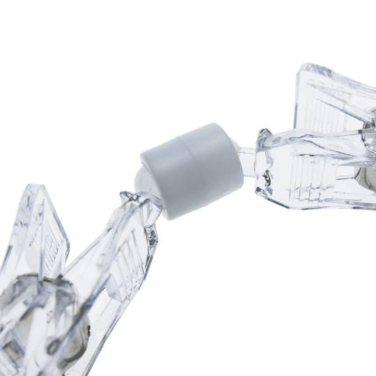 Soporte de cartel de metacrilato tipo pinza pequeña doble articulado