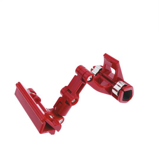Suporte articulada de plástico vermelho com poster clipe