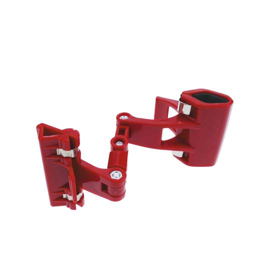 Suporte articulada de plástico vermelho com poster clipe