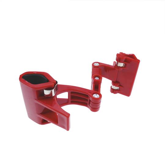 Suporte articulada de plástico vermelho com poster clipe