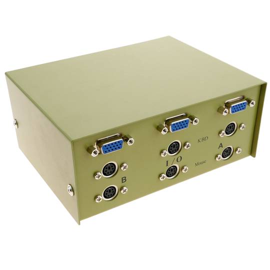 KVM-Switch VGA PS2 2-Port für Tastatur Maus und Bildschirm