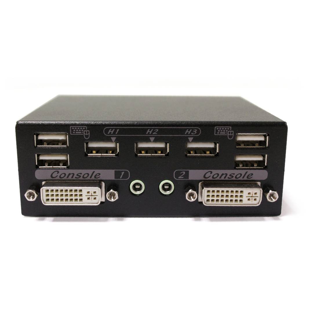 Multiplicador de KVM DVI USB de 2 ports per compartir PC