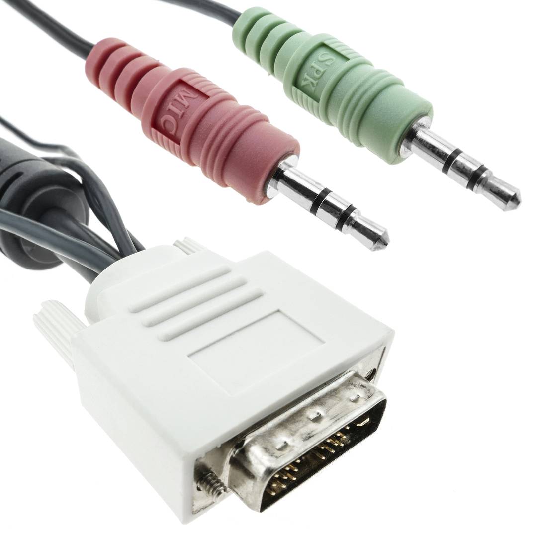 Compact USB DVI KVM Switch AUDIO 1KVM a 2CPU