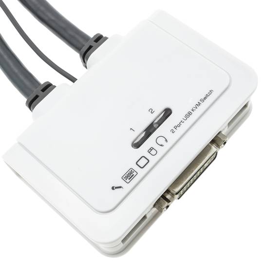 Compact USB DVI KVM Switch AUDIO 1KVM a 2CPU