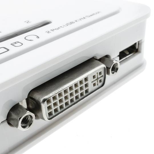 Compact USB DVI KVM Switch AUDIO 1KVM a 2CPU