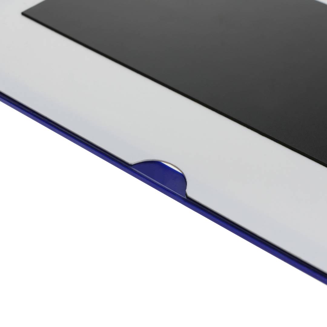 Etiqueta magnètica amb marc blau amb imant rètol de 115x81 mm