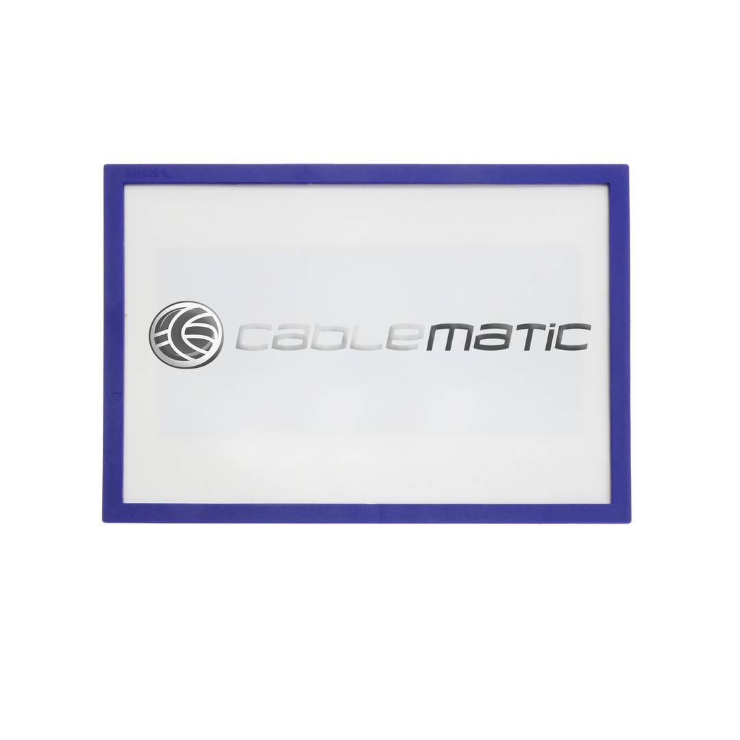 Etiqueta magnètica amb marc blau amb imant rètol de 115x81 mm