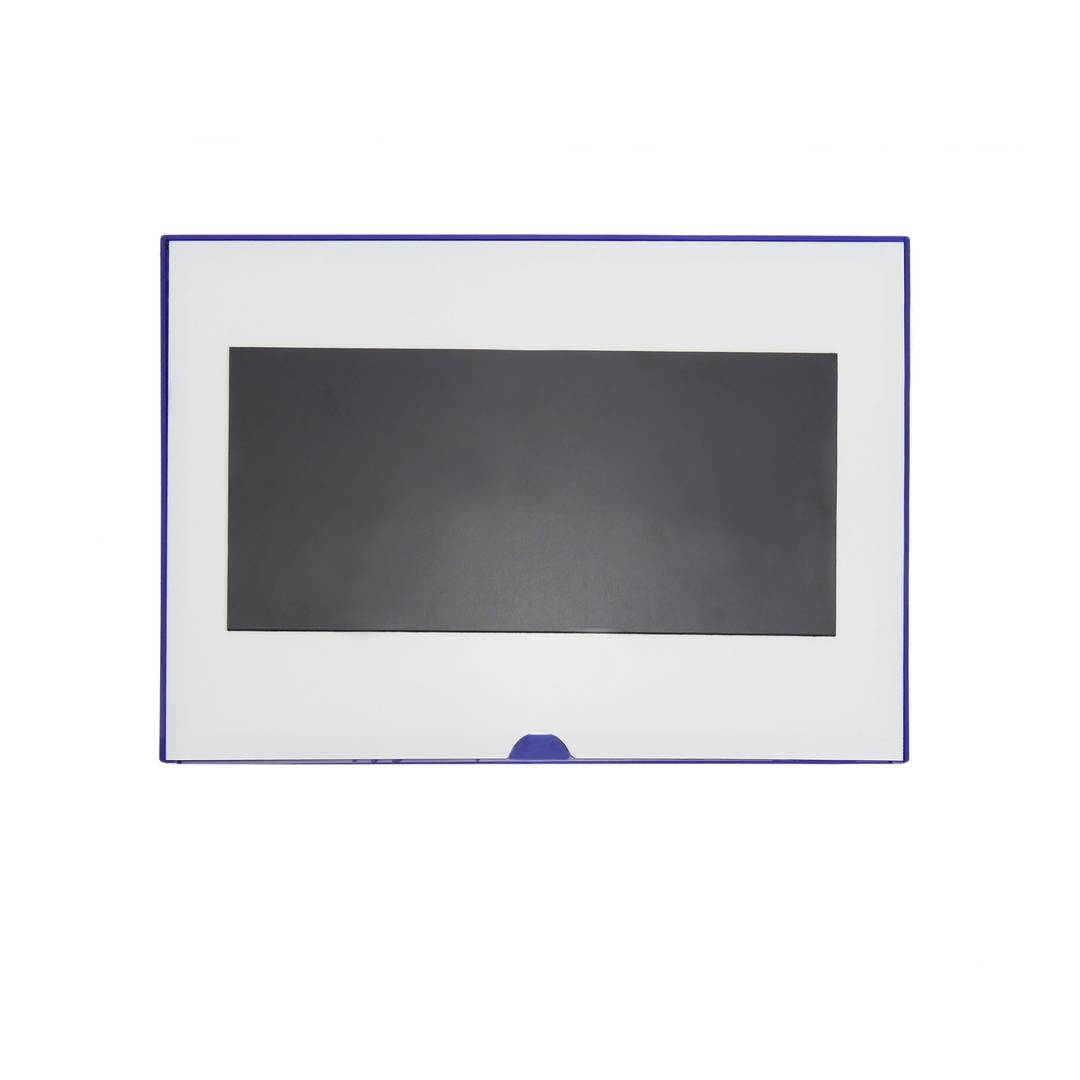 Etiqueta magnética con marco azul con imán letrero de 161x113 mm