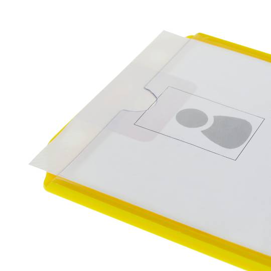 Copertura di plastica per la carta d'identità verticale B7 88x120mm giallo