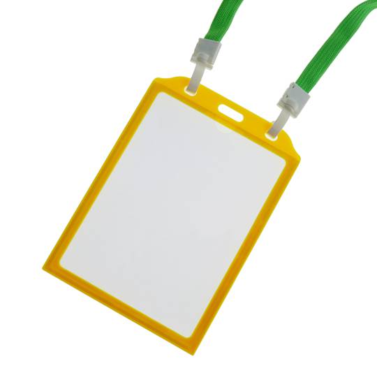 Copertura di plastica per la carta d'identità verticale B7 88x120mm giallo