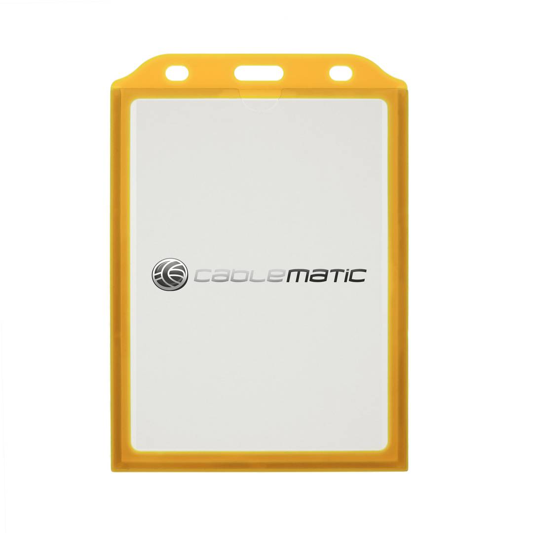 Funda de plástico para carnet de identidad ID vertical A7 72x105mm amarillo