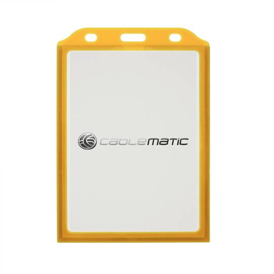 Funda de plástico para carnet de identidad ID vertical A7 72x105mm amarillo