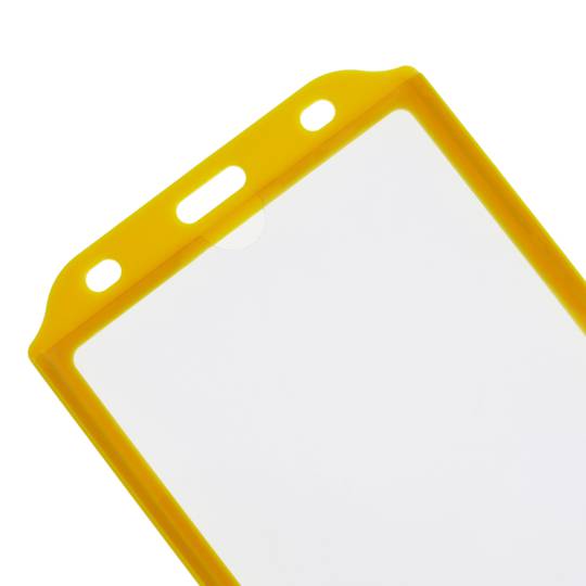 Funda de plástico para carnet de identidad ID vertical A7 72x105mm amarillo