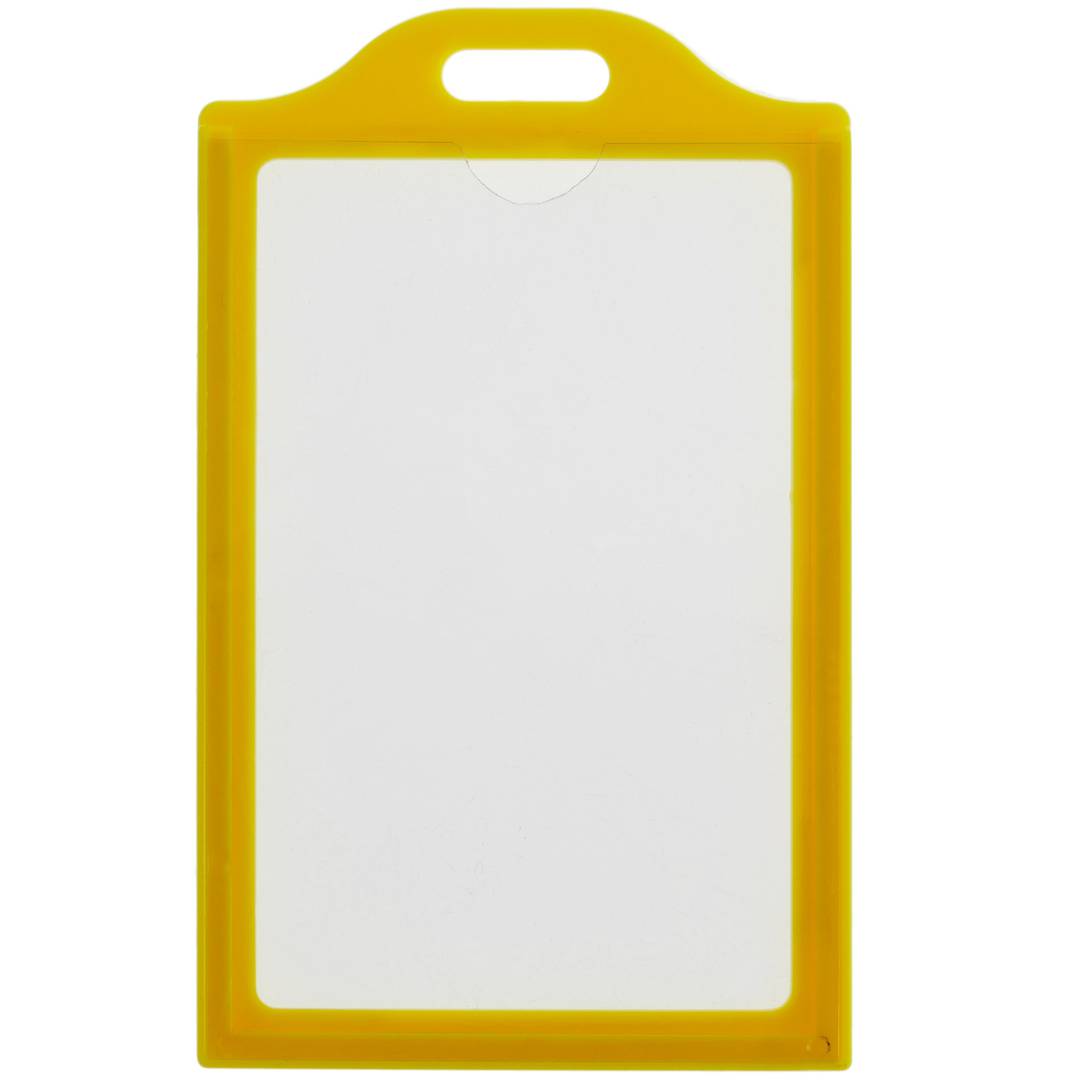Elastisch chrysant censuur Plastic hoes voor ID-kaart ID verticaal A8 54x83mm geel - Cablematic