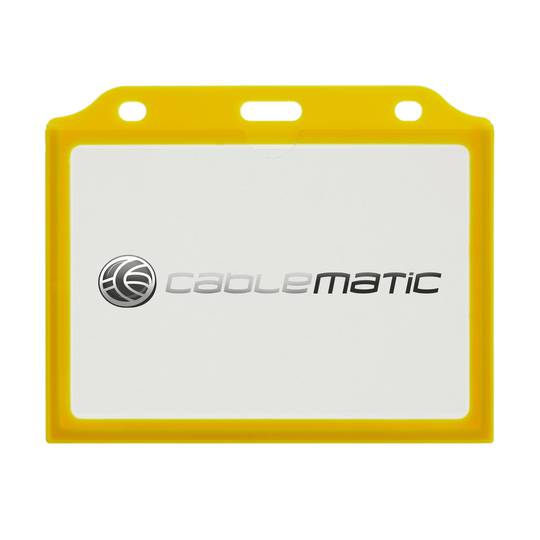 manga de plástico para cartões de identificação horizontal ID A8 84x54mm amarelo