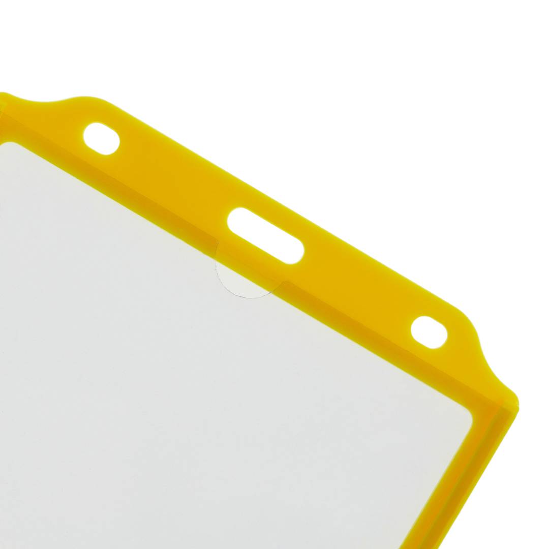 manga de plástico para cartões de identificação horizontal ID A8 84x54mm amarelo