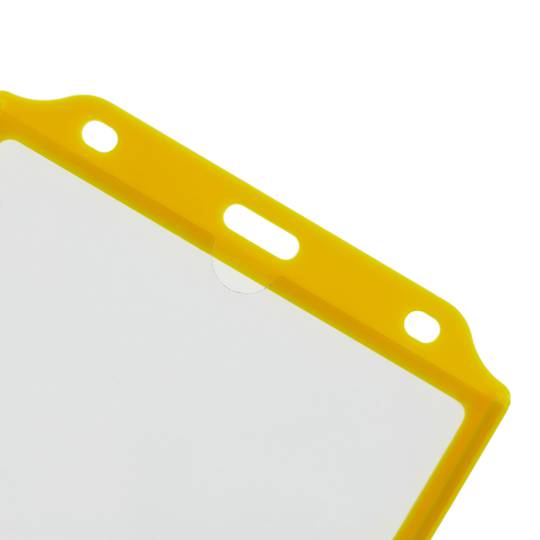 manga de plástico para cartões de identificação horizontal ID A8 84x54mm amarelo