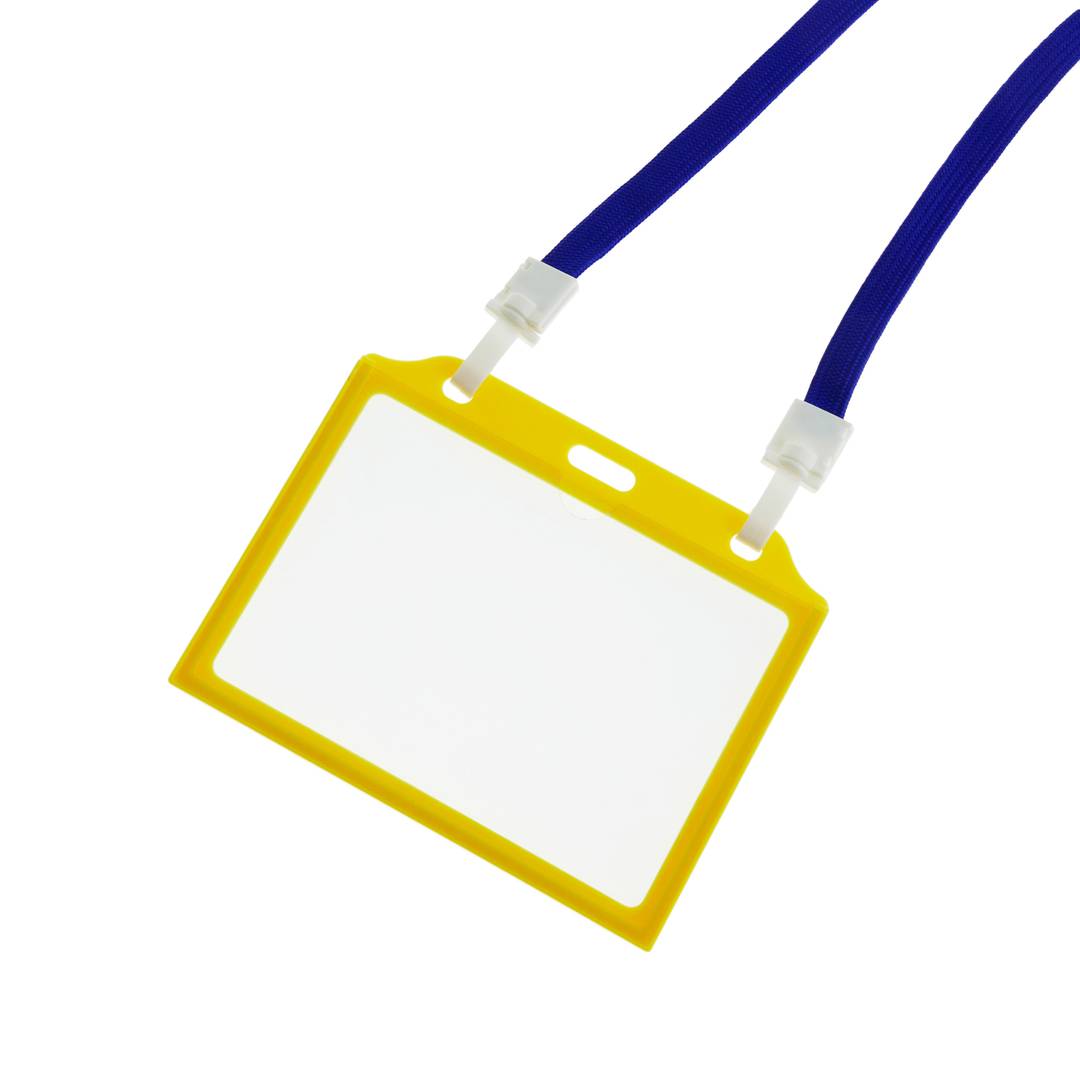 manga de plástico para cartões de identificação horizontal ID A8 84x54mm amarelo