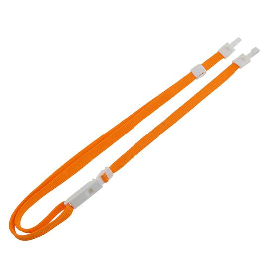 Lint voor het ophangen van een identiteitskaart aan de kraag dubbele clip oranje