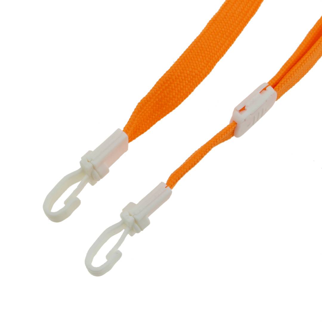 Lint voor het ophangen van een identiteitskaart aan de kraag dubbele clip oranje