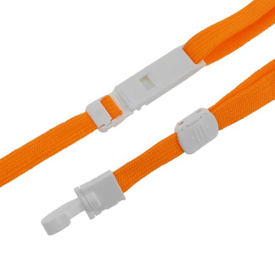 Lint voor het ophangen van een identiteitskaart aan de kraag dubbele clip oranje