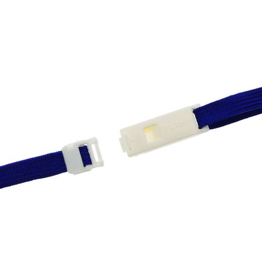 Laccio per sospeso di carta d'identità in collo con doppia clip blu