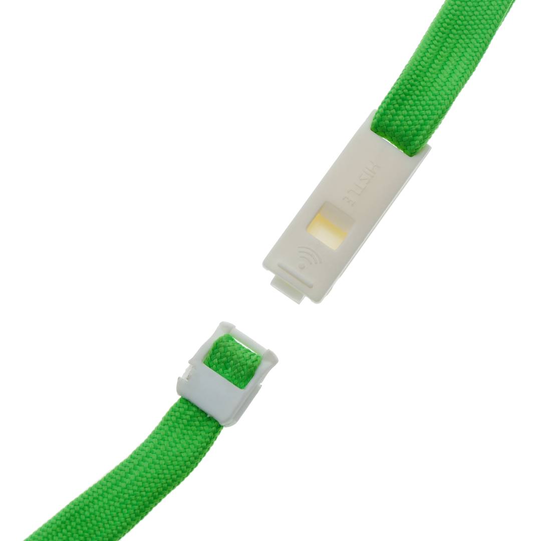 Wstążka do zawieszenia karty identyfikacyjnej na kołnierzu podwójny klips zielony