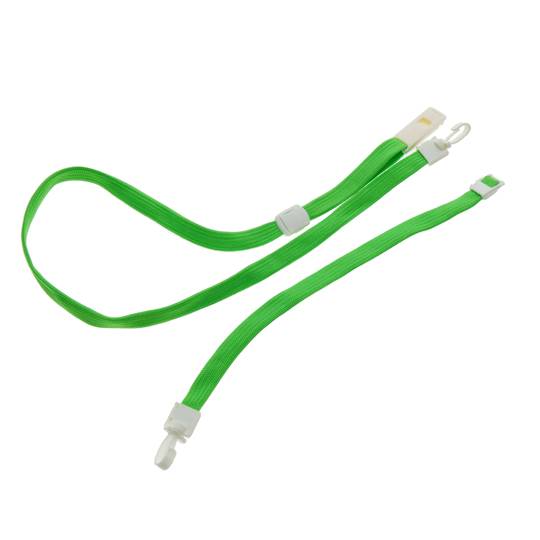 Wstążka do zawieszenia karty identyfikacyjnej na kołnierzu podwójny klips zielony
