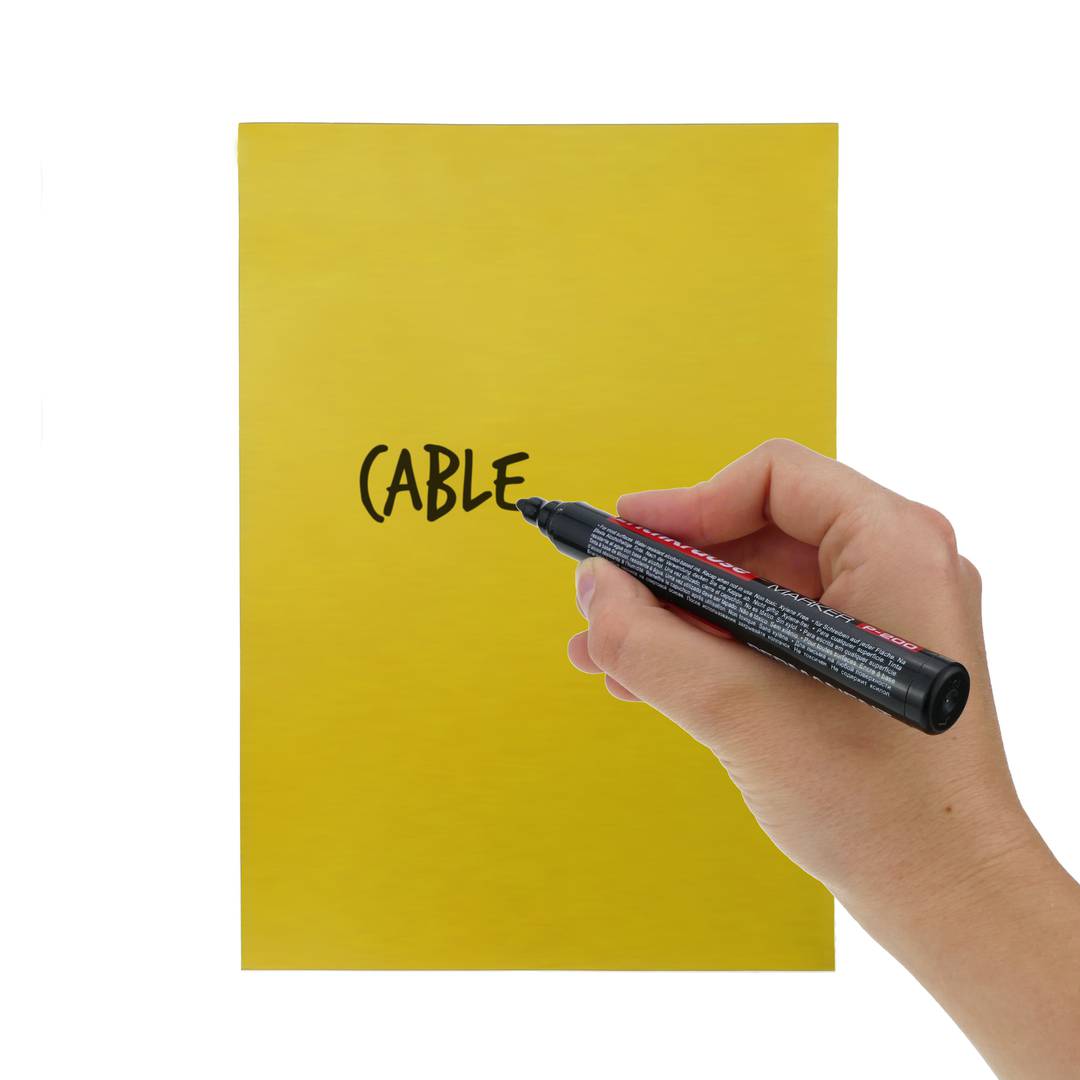 Magnetic poster label flexible yellow A4 with magnet