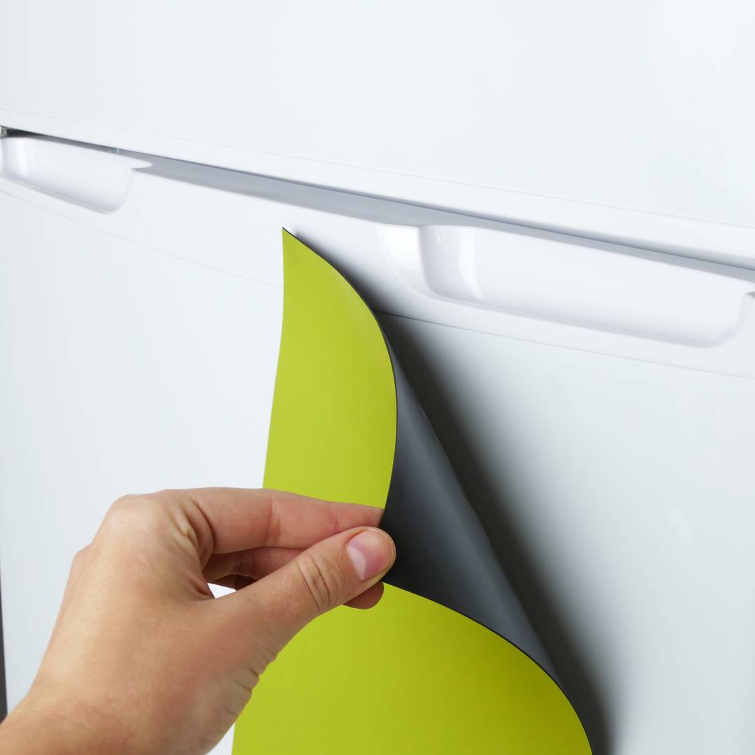 Magnetic poster label flexible yellow A4 with magnet