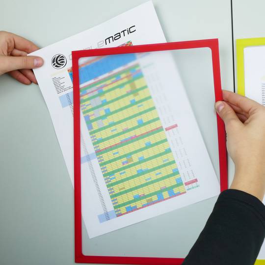 Marc magnètic flexible vermell A3 per rètols amb imant