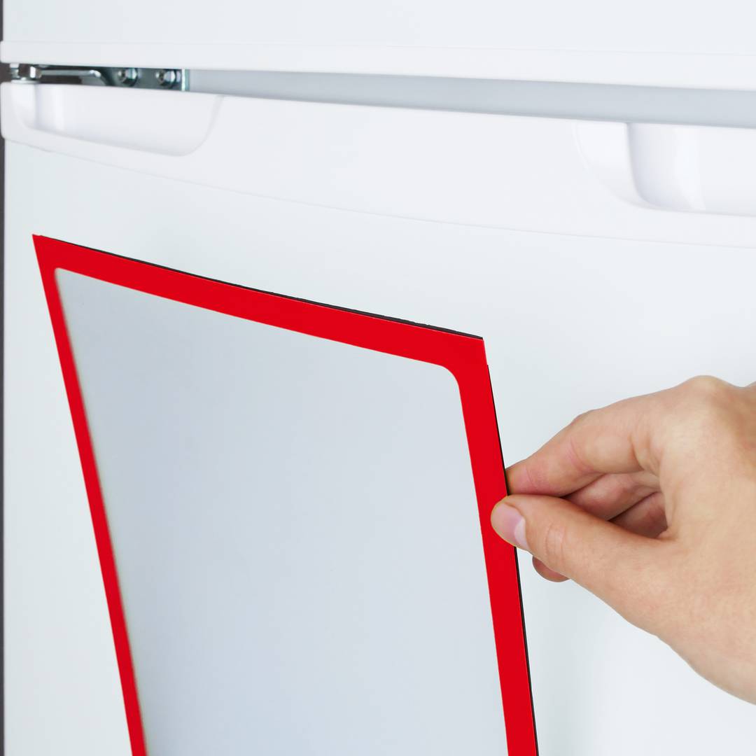 Cornice magnetico porta avvisi per visualizzazione dei documenti A3 con telaio flessibile rosso