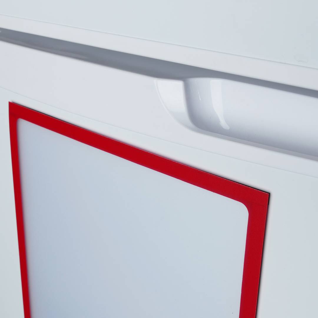 Cornice magnetico porta avvisi per visualizzazione dei documenti A3 con telaio flessibile rosso