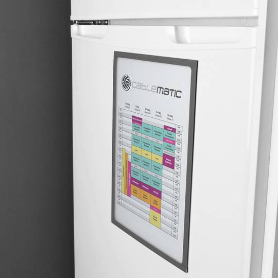 Suporte para display de documentos magnético em tamanho A4 com moldura cinzento flexível