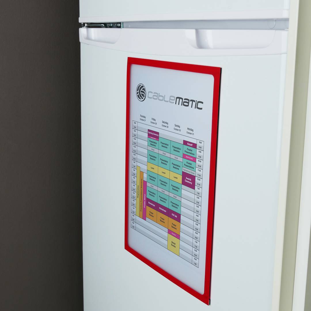 Marc magnètic flexible vermell A5 per rètols amb imant