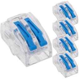 Bloque conector de empalme de 2 tomas para cable 2,5mm (5 Pack)