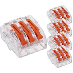 Bloque conector de empalme de 3 tomas para cable 2,5mm (5 Pack)
